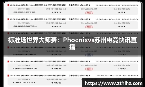 标准场世界大师赛：Phoenixvs苏州电竞快讯直播